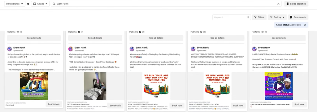 facebook ads library of boring businesses that make money